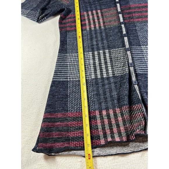 Pure Essence Plaid Cowl Neck Tunic Top Multicolored Blue Pink Size M Canada - Picture 6 of 6